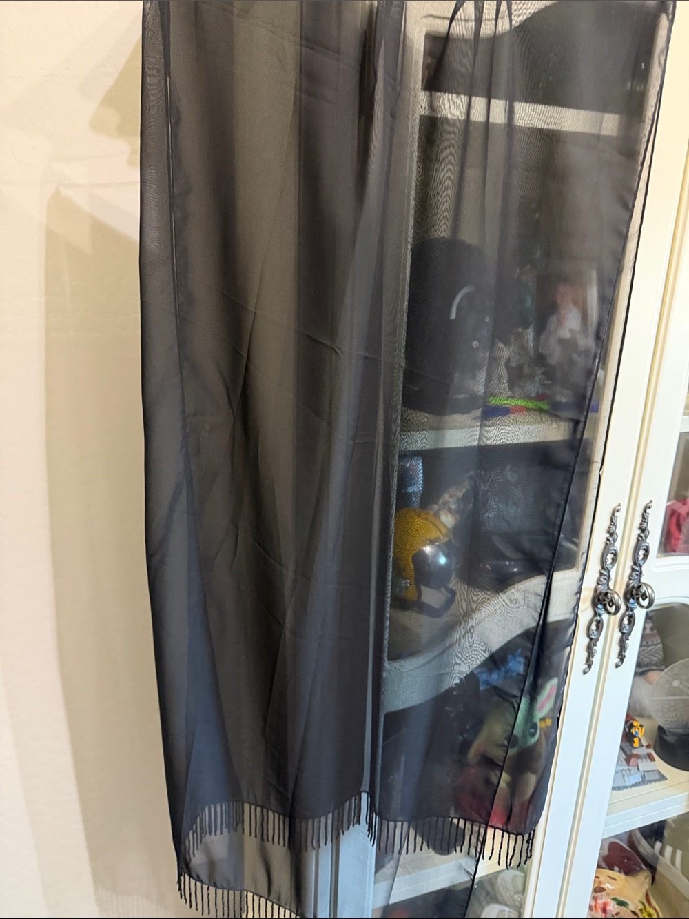 Formal Wrap in Black Sheer with tassels